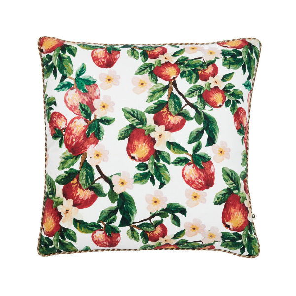 Image of Apple Multi cushion 50cm x 50cm with natural raffia trim.