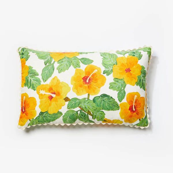 Bonnie and Neil Hibiscus Yellow Cushion - FC391