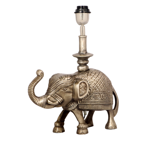 Styled using ornamental Indian elephant as inspiration, this lamp base evokes the exotic style of the region.