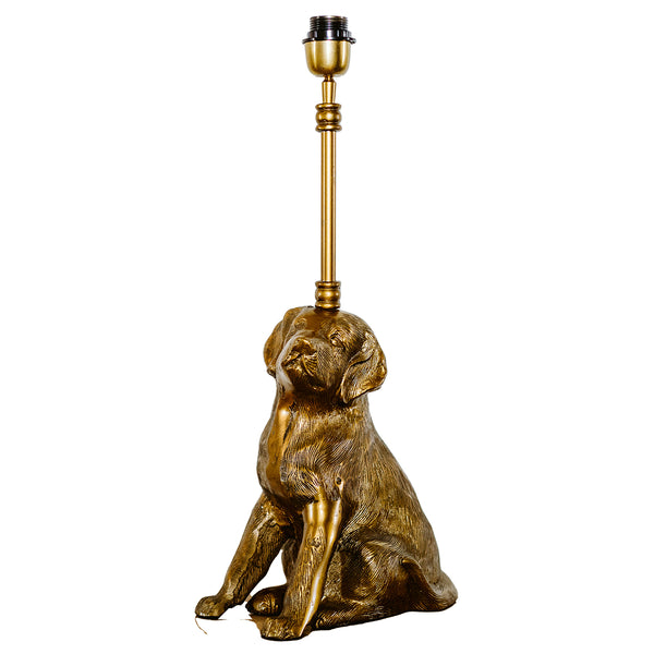 Labrador Lamp Base Raw Antique Gold LAM316 Uncle