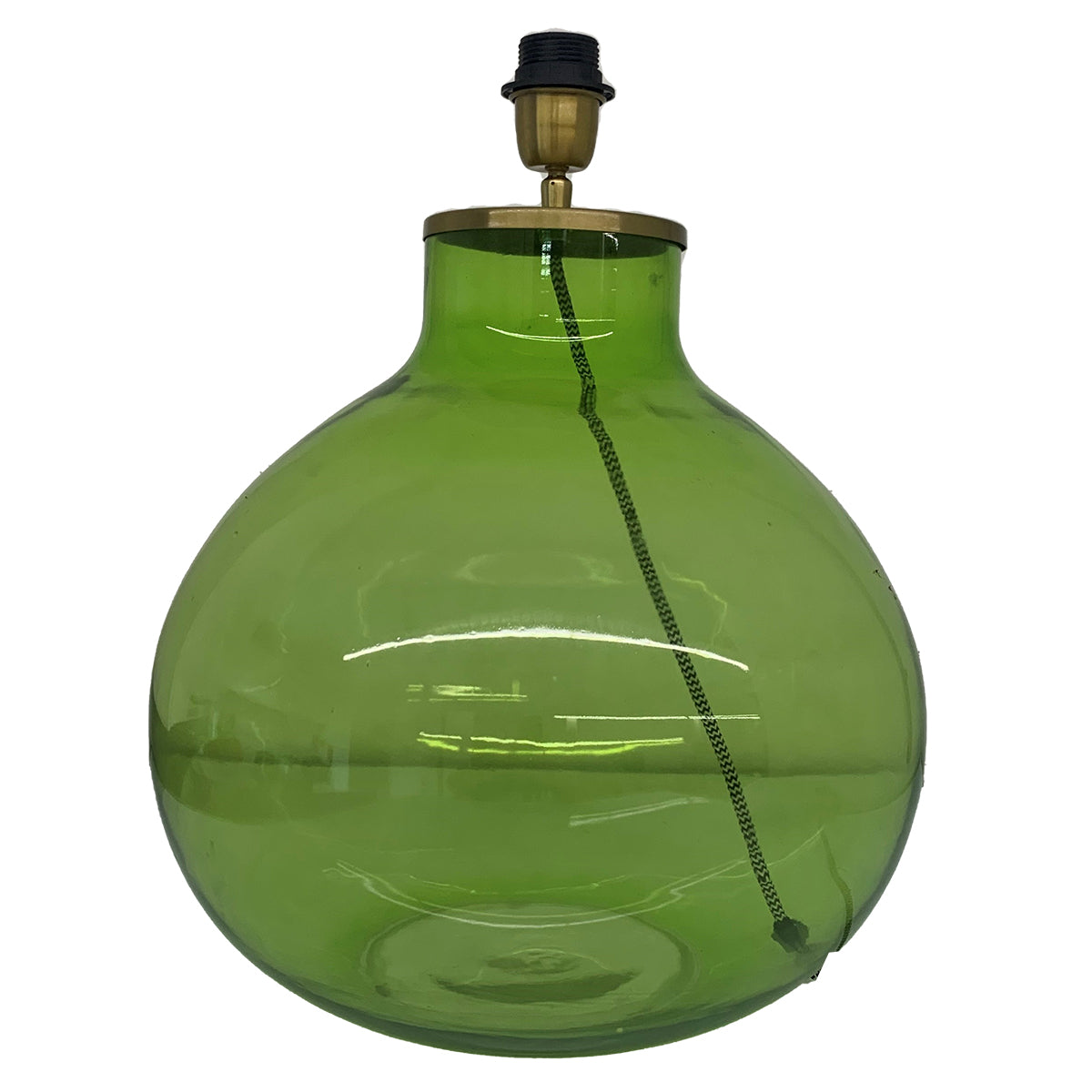 Glass Ball Lamp Base - Green LAM321