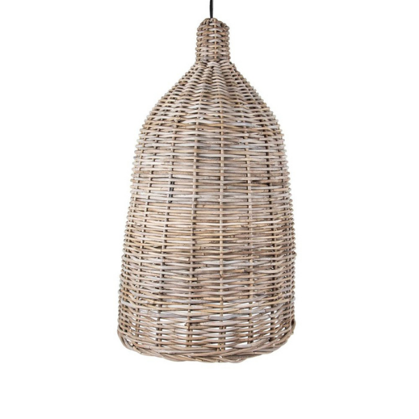 Image of woven rattan natural pendant light.