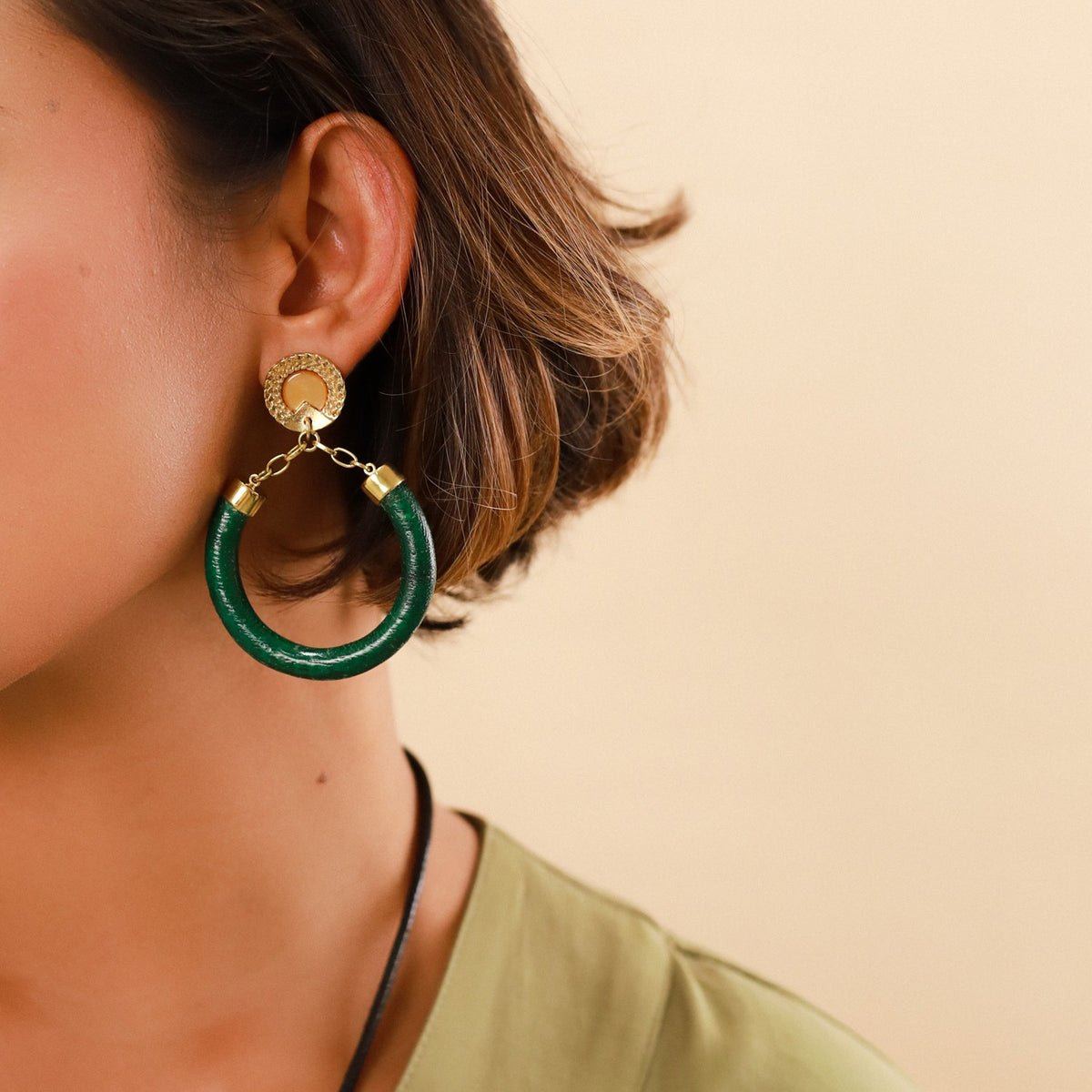 Nature Bijoux Green Gypsy Post Earrings 12--79003