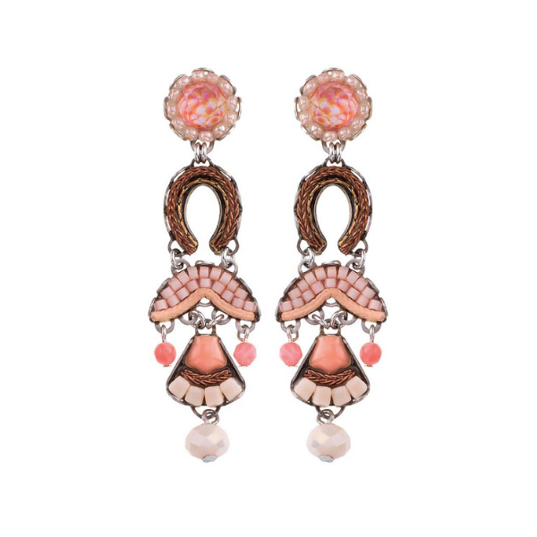 Burnt orange, soft peach and bronze tones form the colour palette in Ayala Bar's Loopy Classic Collection. Her trademark ornate and intricate beading forms the design of this elegant collection.