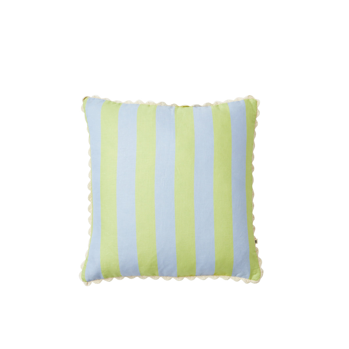 Bonnie and Neil Bold Stripe Blue Lime Cushion C2908