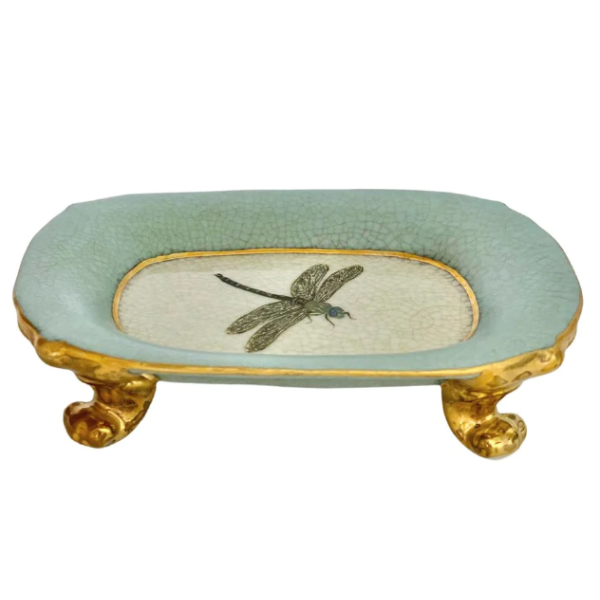 decorative dish with dragonfly