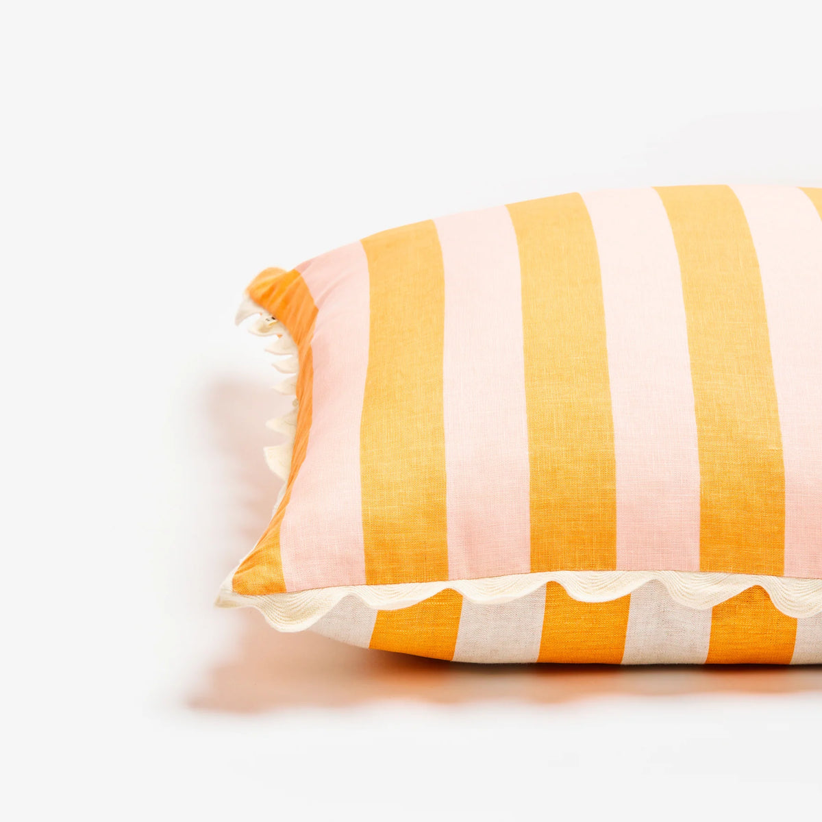 Bonnie and Neil Bold Stripe Orange Pink Cushion - FC385
