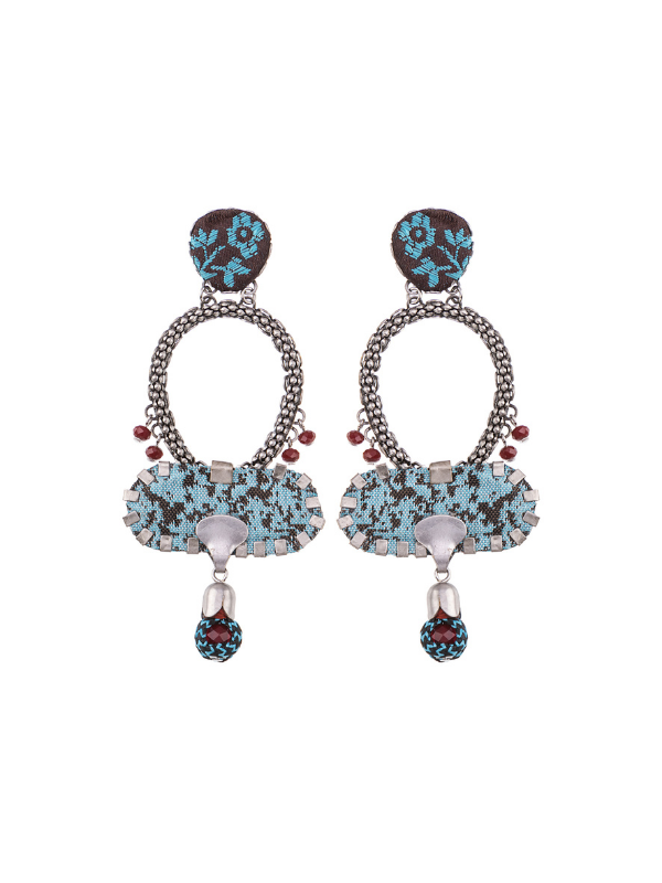 The Hip Collection, from Israeli Jewellery Designer, Ayala Bar, features a range called Blue Space. Rich chocolate textiles embroidered with sky blue thread showcases the talent and creativity of this internationally noted artist.