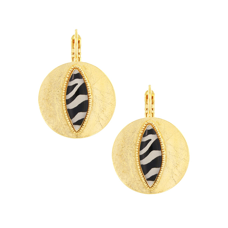 Taratata Zebra Lever Back Earrings H25-04723-202