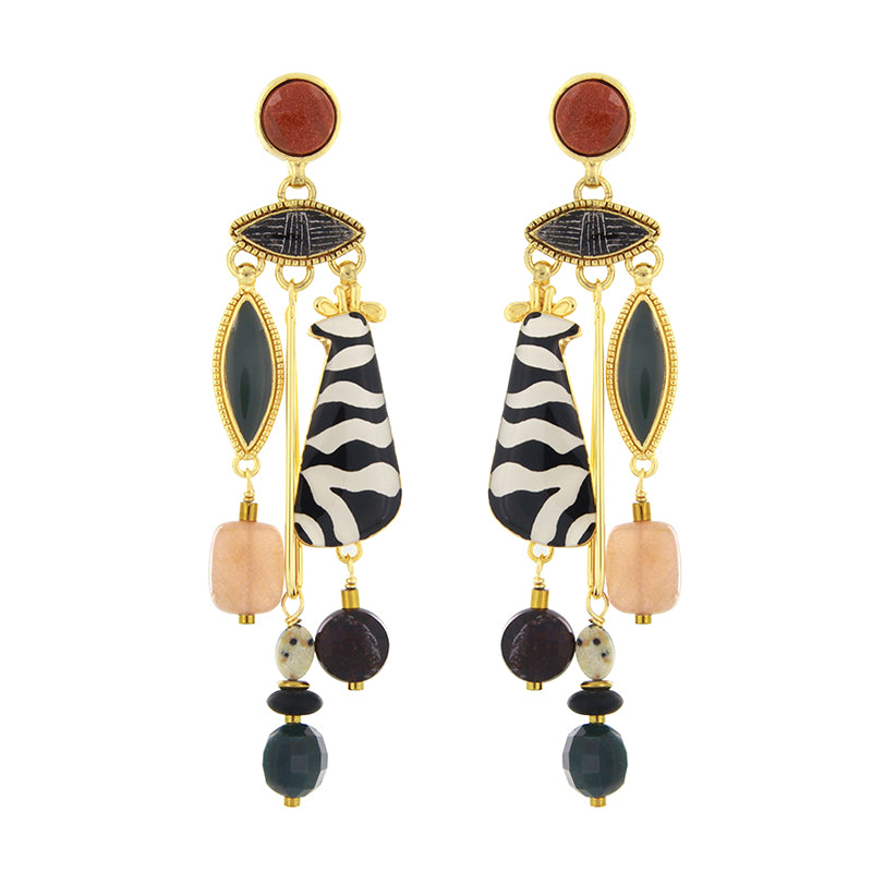 Taratata Zebra Stud Earrings H25-04936-20M