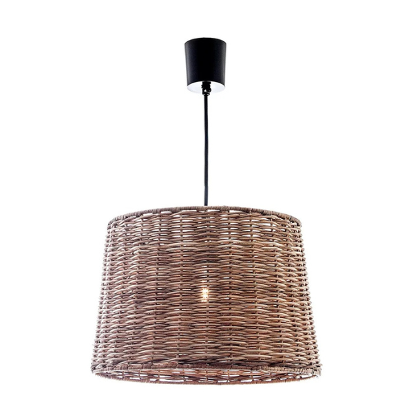 Image of Island Round Pendant Light for great coastal style lighting. Small:  34 x 34 diam, H 22cm approx Large:  43 x 43 diam, H 27cm approx Composition:  Rattan Note: Wired and ready to be installed by a certified electrician.