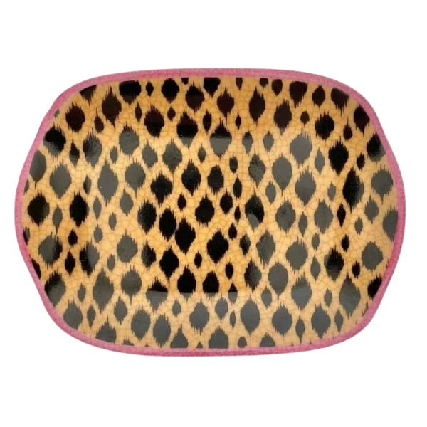 Image of black and beige animal print soap dish