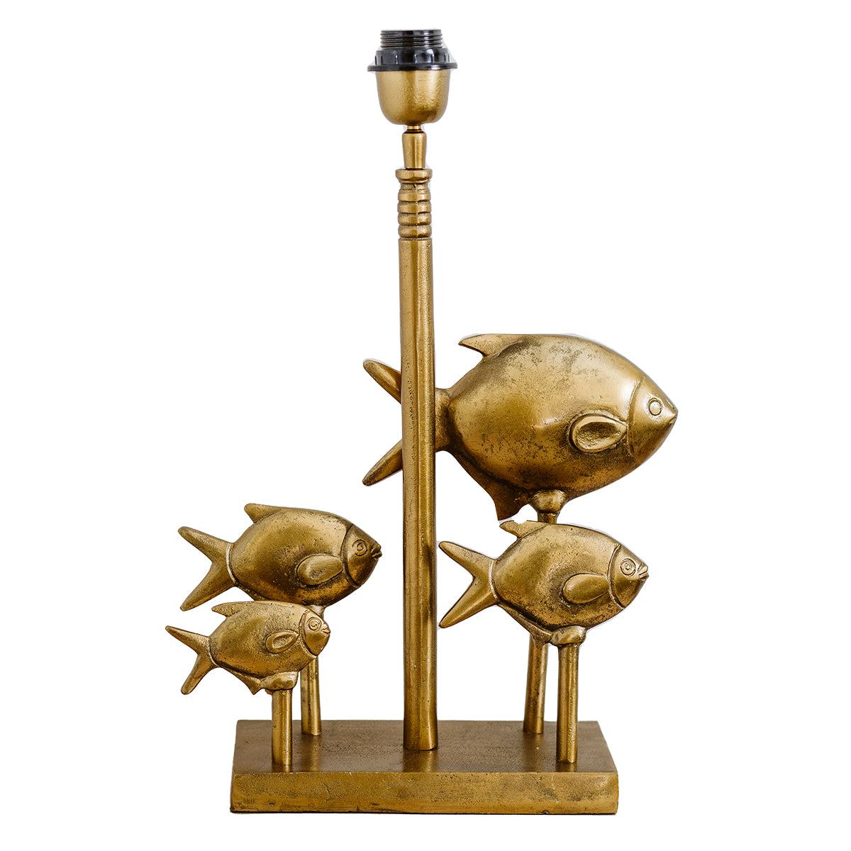 Multi Fish Lamp Base - Antique Gold LAM 333