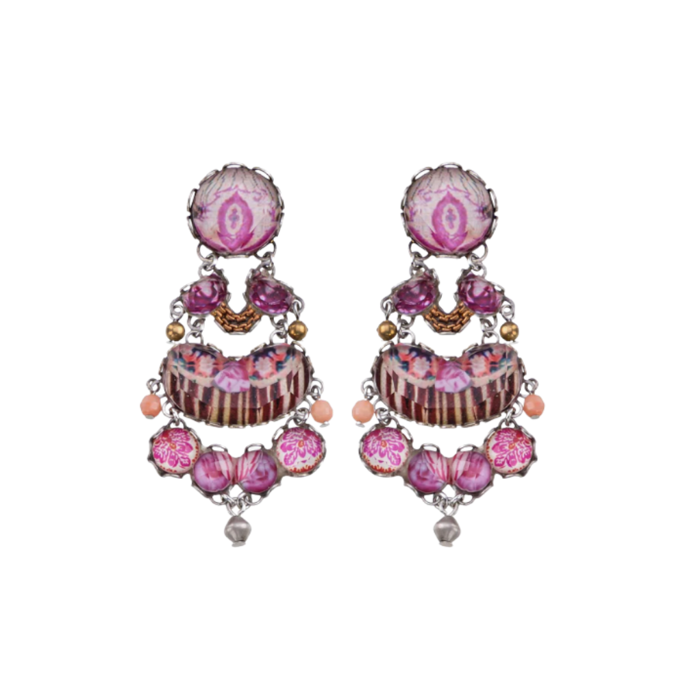 Ayala Bar Vibrant Rose Clip Earrings - R2225C
