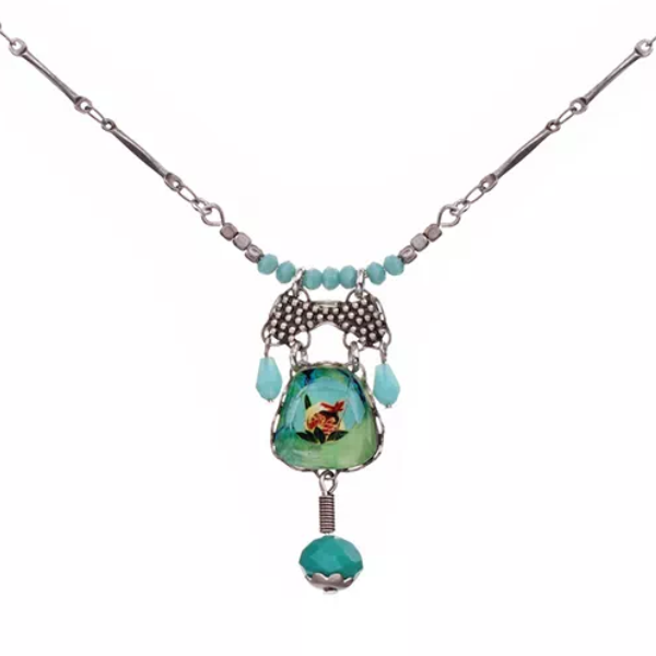 Image of necklace exquisitely handcrafted to a superior standard, Ayala Bar Jewellery contains silver plated brass and metal alloys, glass beads, ceramic stones, crystal rhinestones and textiles.