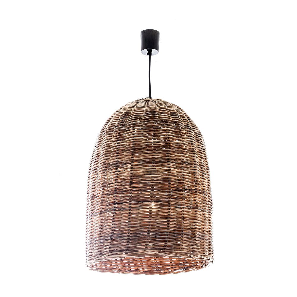 Image of Hamptons style, bell shape natural pendant light.
