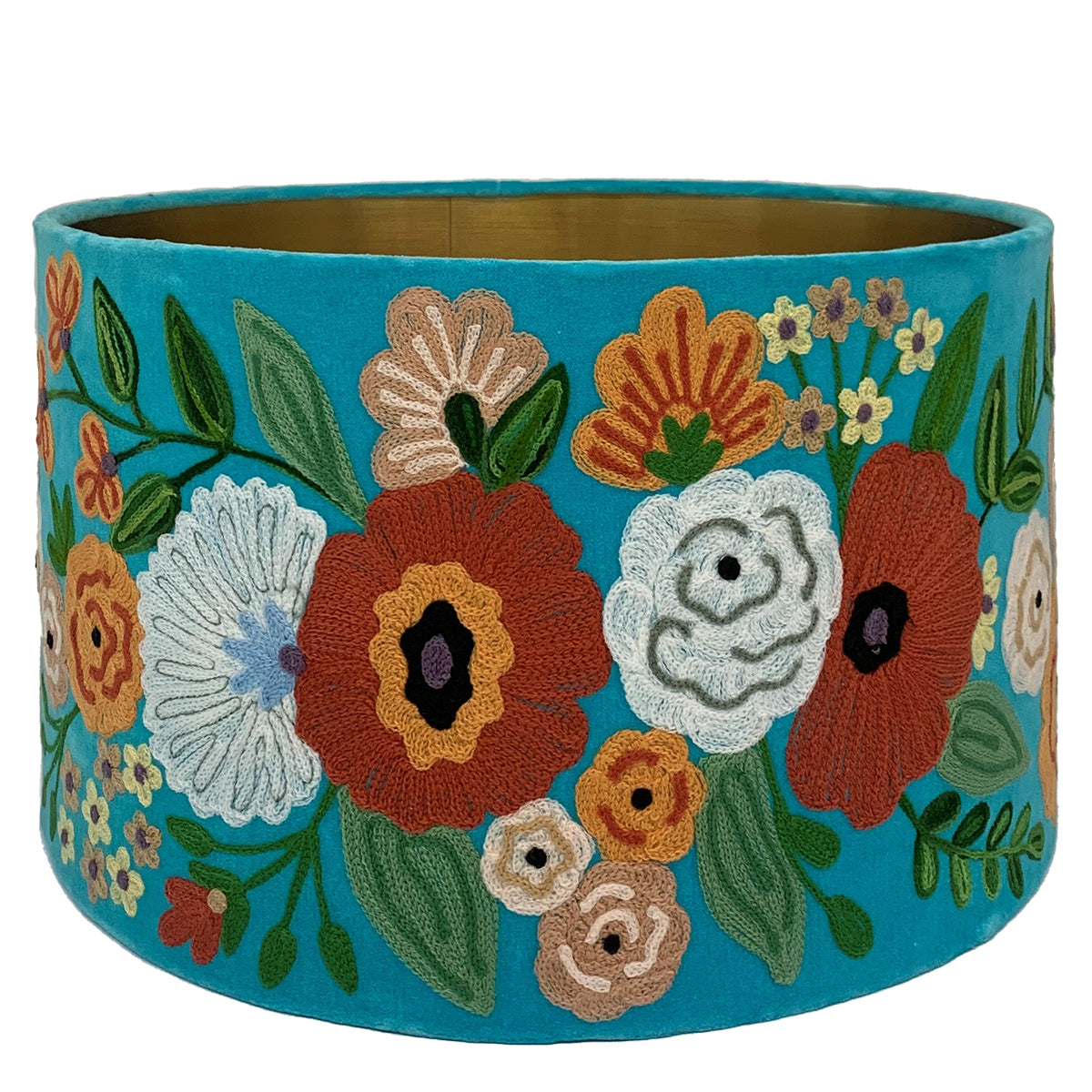 Velvet Summer Florals Lamp Shade - Turquoise SHD235