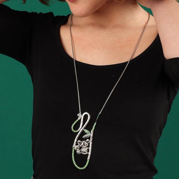 Metal long on sale necklace