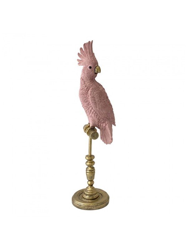 Power pink cockatoo on gold perch. A home decor favourite is this remarkable design from Creatively Active Minds. Measures 55cm h x 13 w